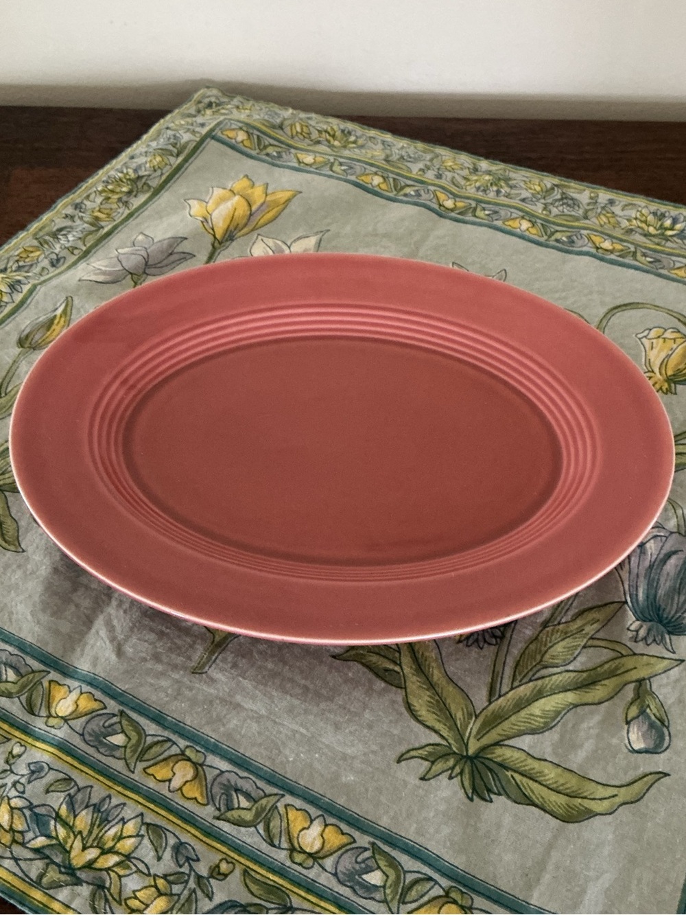 Vintage Homer Laughlin Harlequin Rose Oval Platter - Fiesta Go-Along